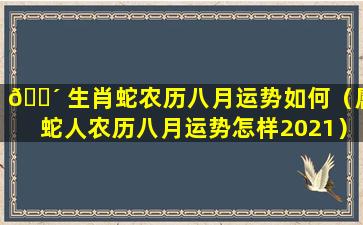 🐴 生肖蛇农历八月运势如何（属蛇人农历八月运势怎样2021）